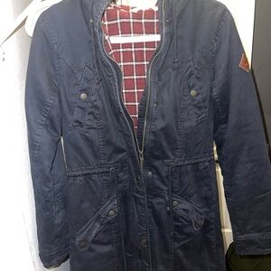 Navy Parka Jacket Hollister